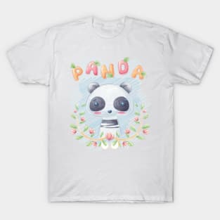 Cute panda in leaf T-Shirt